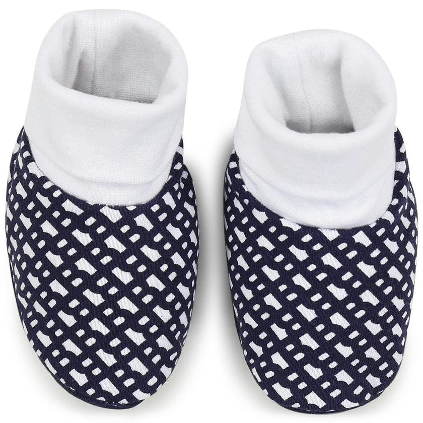 Navy Blue Hat and Booties Set