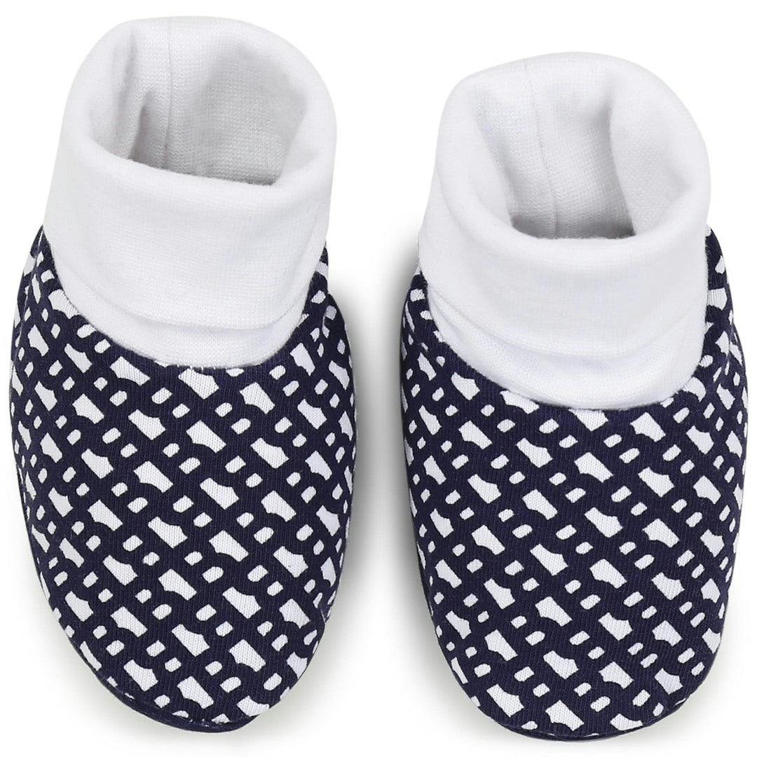 Navy Blue Hat and Booties Set
