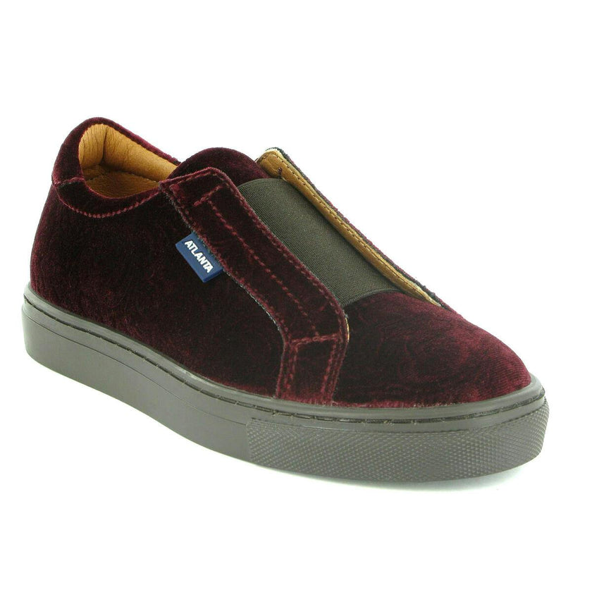 Velvet Slip On Sneaker, Burgundy