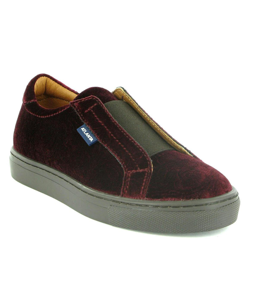 Velvet Slip On Sneaker, Burgundy