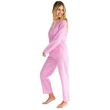 Women's Hepburn Gingham Pink Long PJ Set - Organic Cotton Poplin