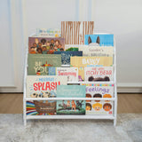 Handcrafted - Elena Kids Montessori Bookshelf (White) - Rattan Wicker