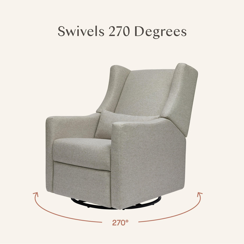 Kiwi Electronic Recliner and Swivel Glider with USB port in Performance Grey Eco-Weave