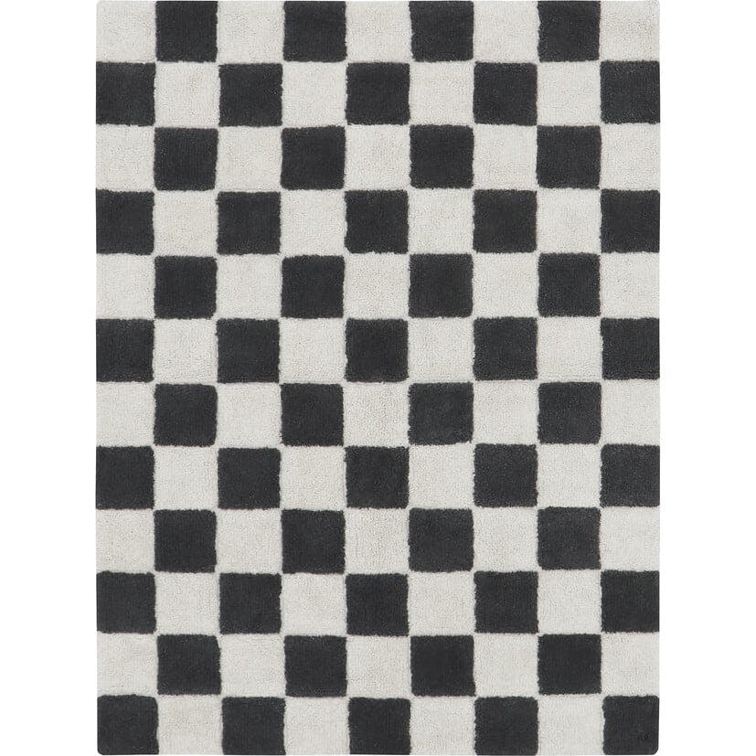 Kitchen Tiles Checkerboard Pattern Washable Rug