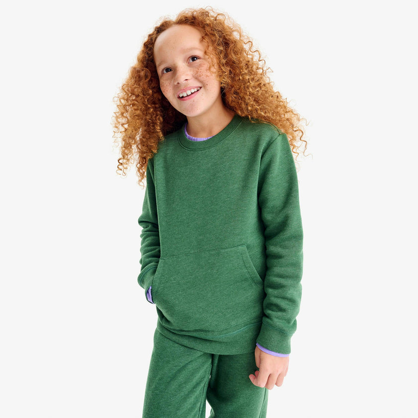 Kids cozy fleece crewneck sweatshirt