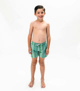 boy swim shorts abstract green