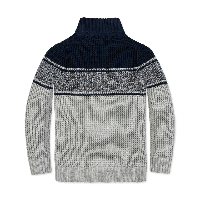 Organic Mock Neck Waffle Sweater