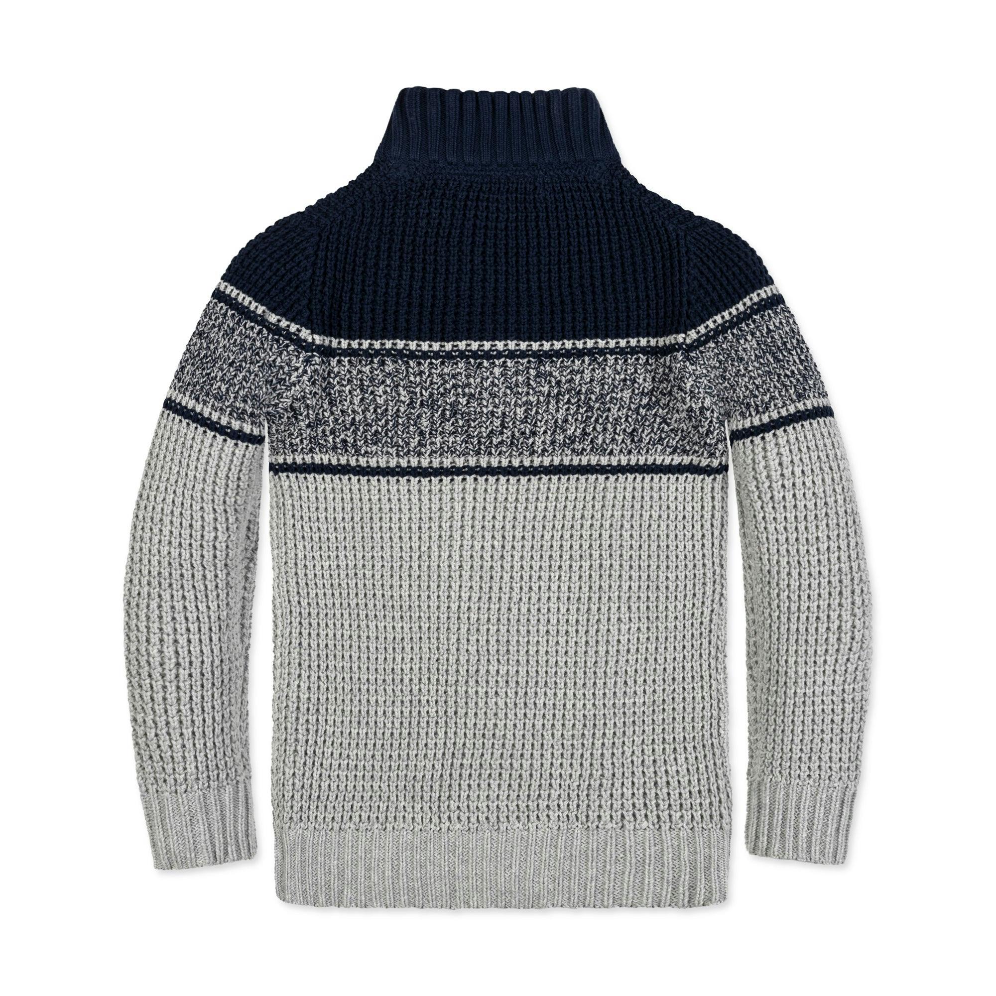 Organic Mock Neck Waffle Sweater