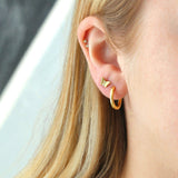 Butterfly Crystal Titanium Flat Back Stud Earring