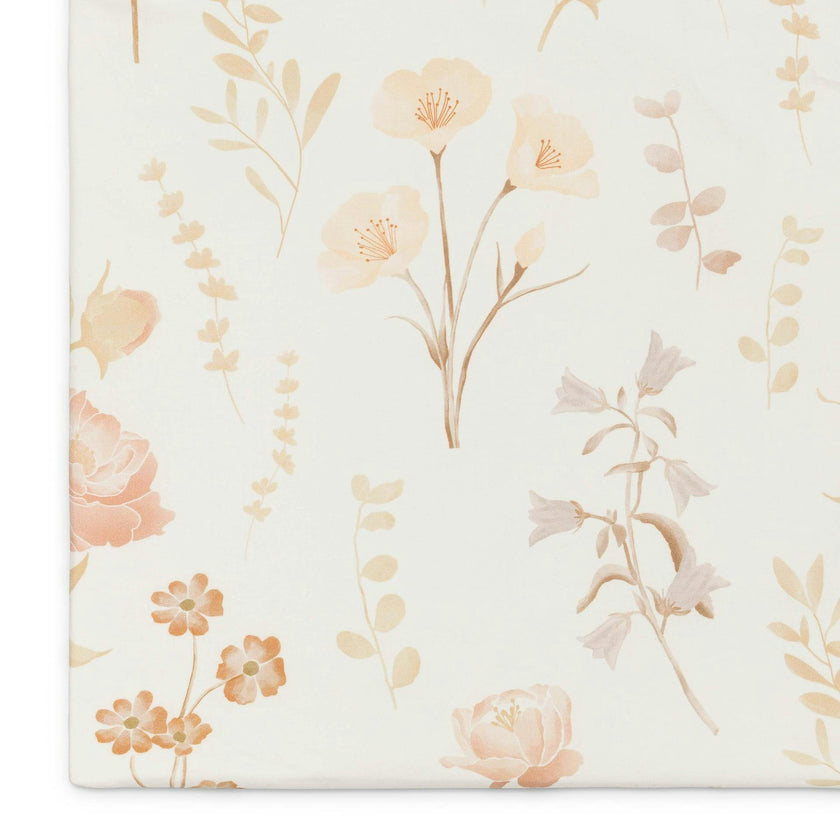 Violet Floral Cotton Fitted Crib Sheet
