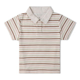 Organic Collar Tee & Shorts Set - Terra Stripes
