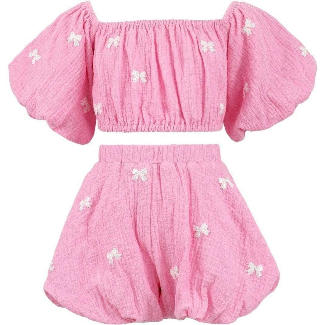 Pink Hailey Bow Bubble Set