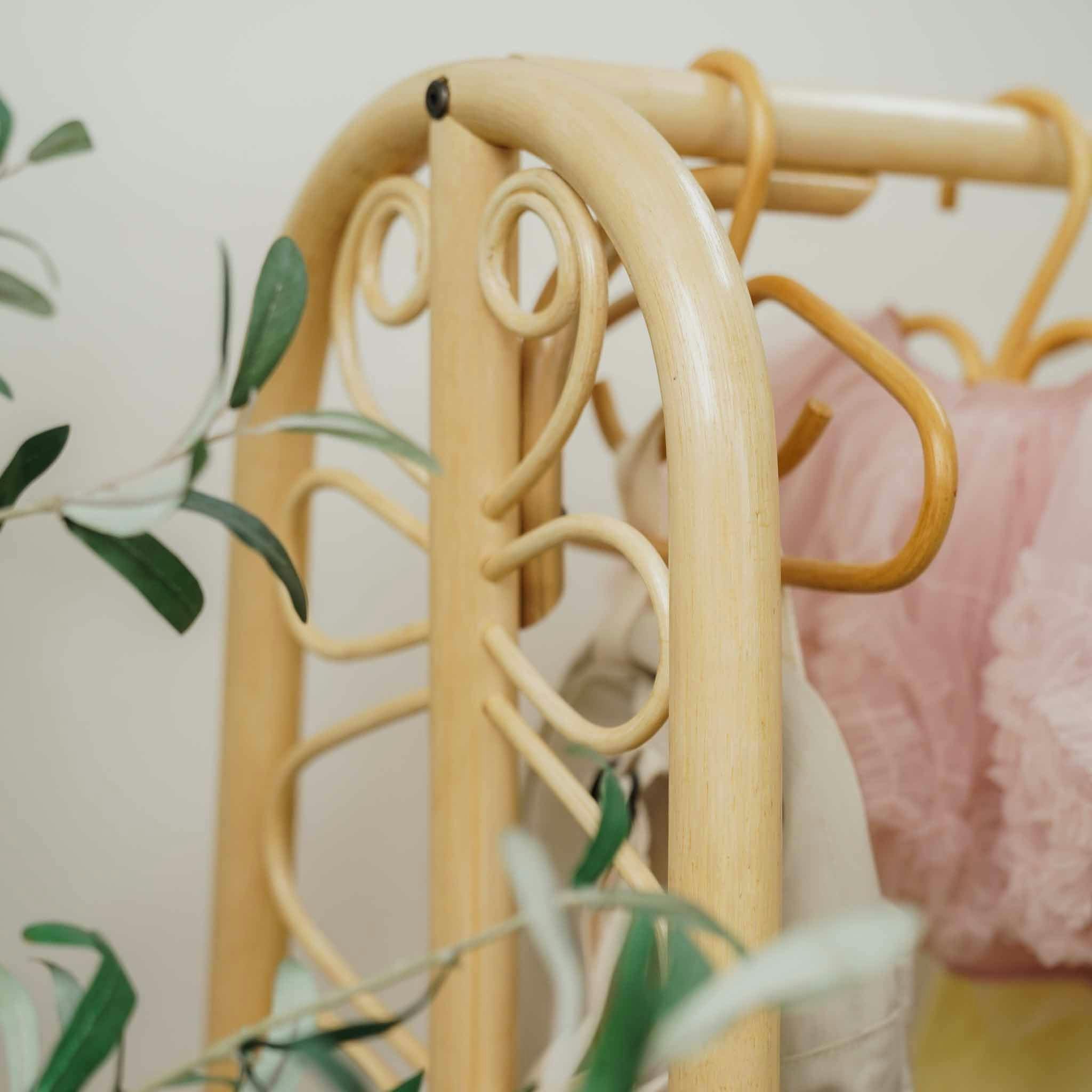 Handcrafted - Belle Kids Montessori Clothing Rack (Natural) - Rattan Wicker