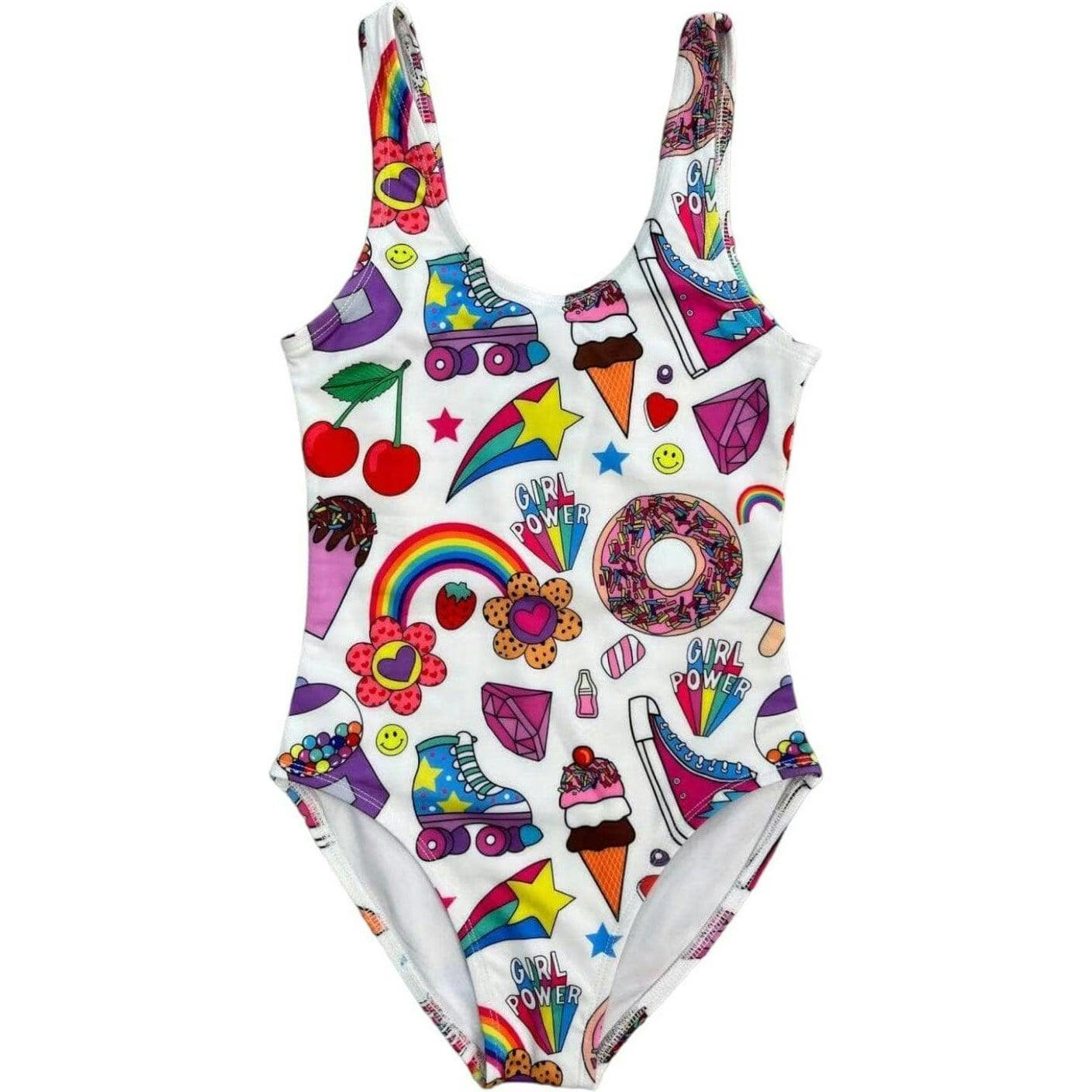 Summertime Fun Print Sleeveless One-Piece Swimsuit