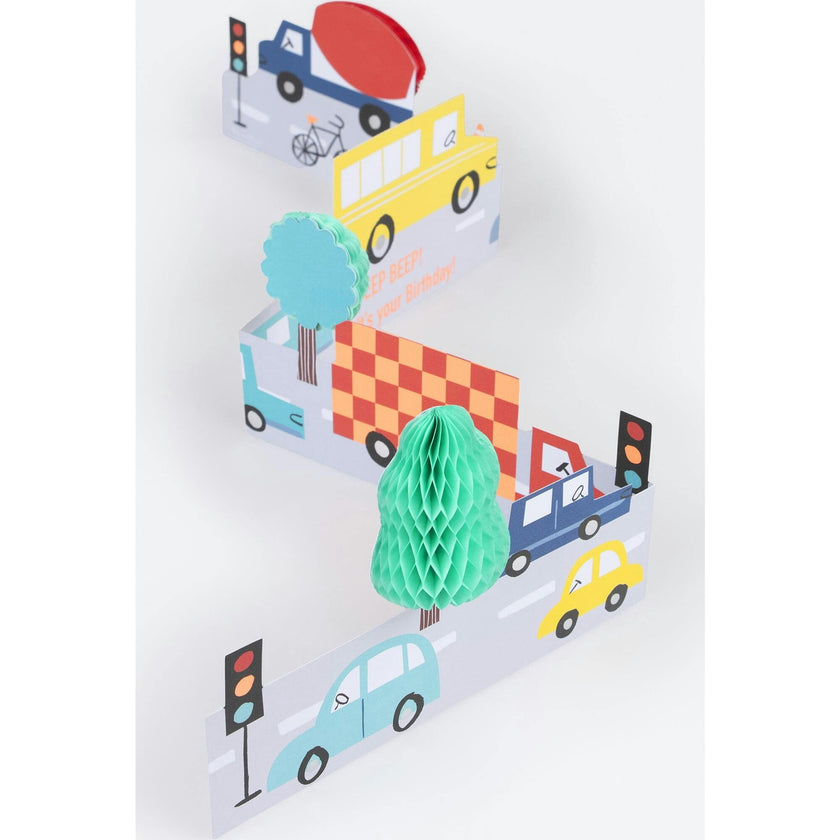 Transport Concertina Birthday Card