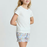 girls jasmine blossom french terry ruffle short