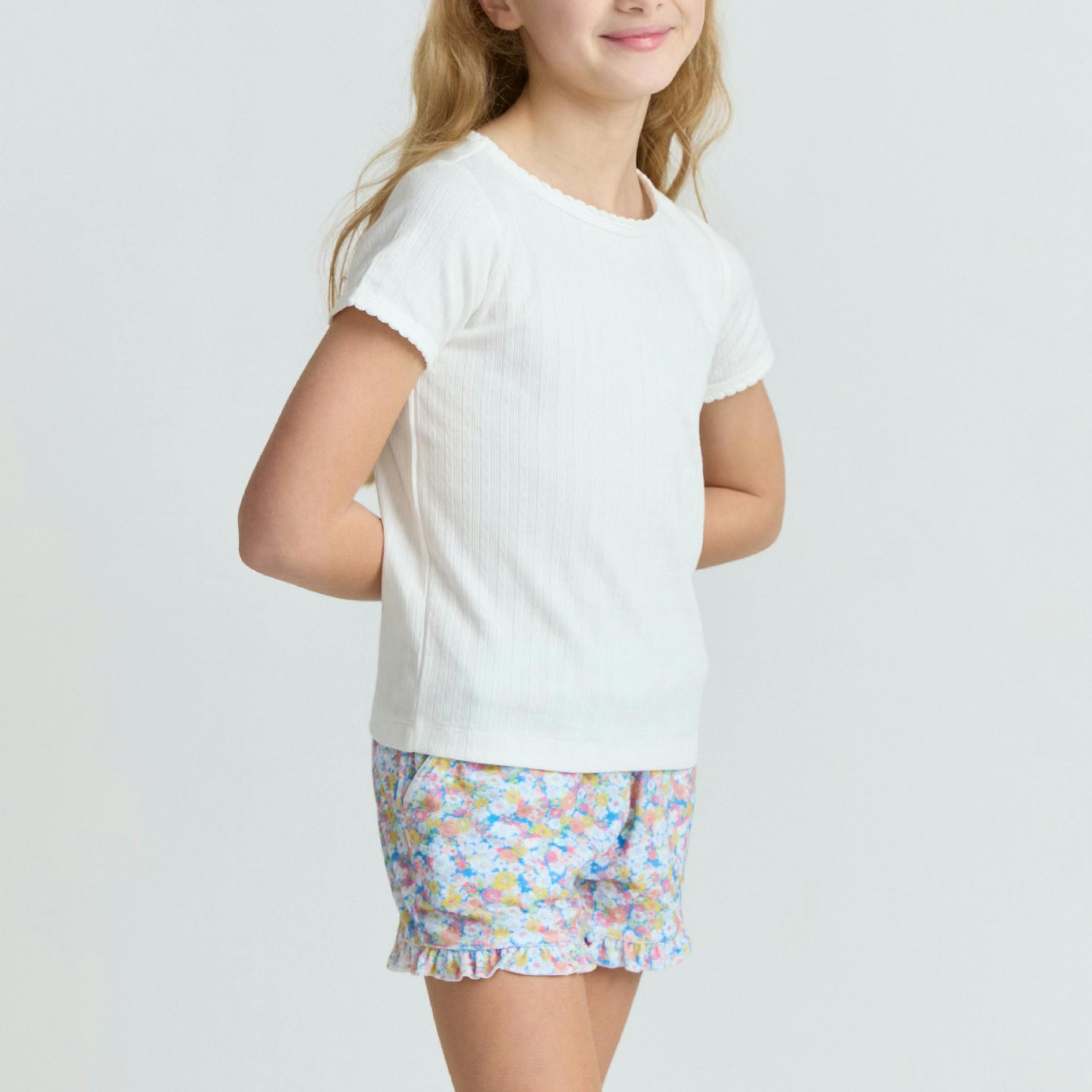 girls jasmine blossom french terry ruffle short