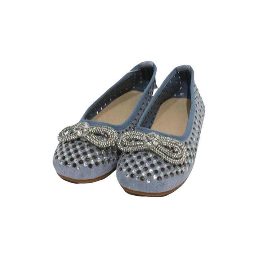Blue Sparkle Bow Ballet Flat