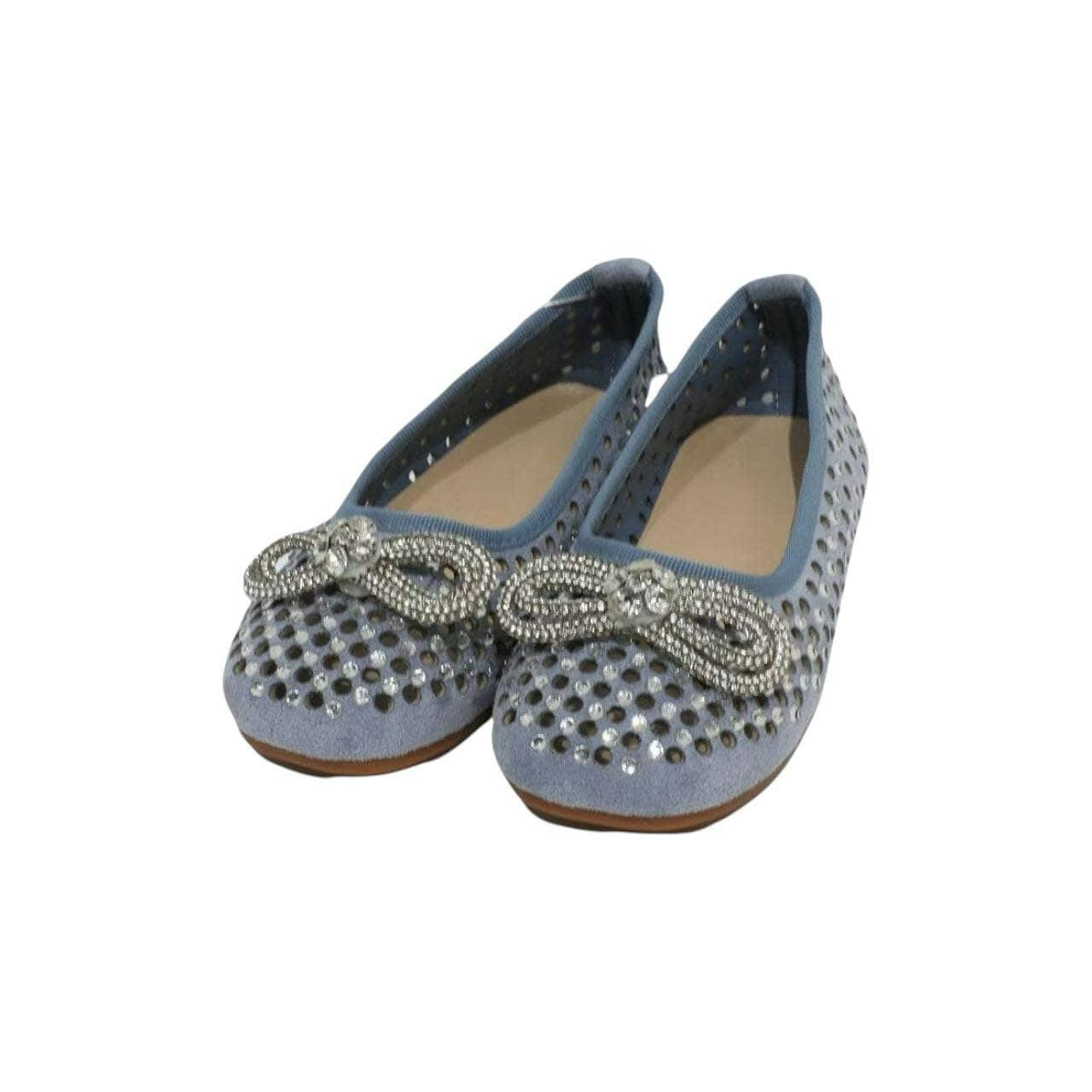 Blue Sparkle Bow Ballet Flat
