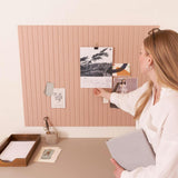 Large Felt Bulletin Board - Stylish 35" x 47" Cork Board Alternative for Office & Wall Decor - 12 Adhesive Tiles w/Golden Pins to Display Your Photos