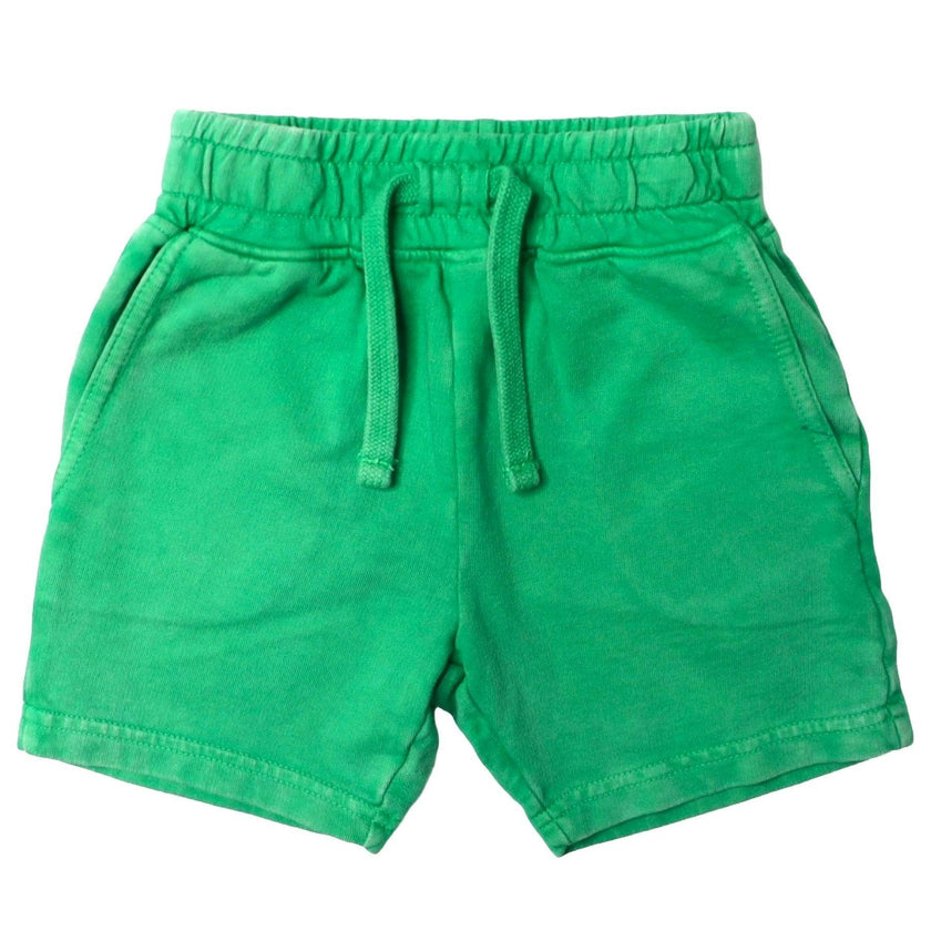Kids Solid Enzyme Shorts - Bright Green