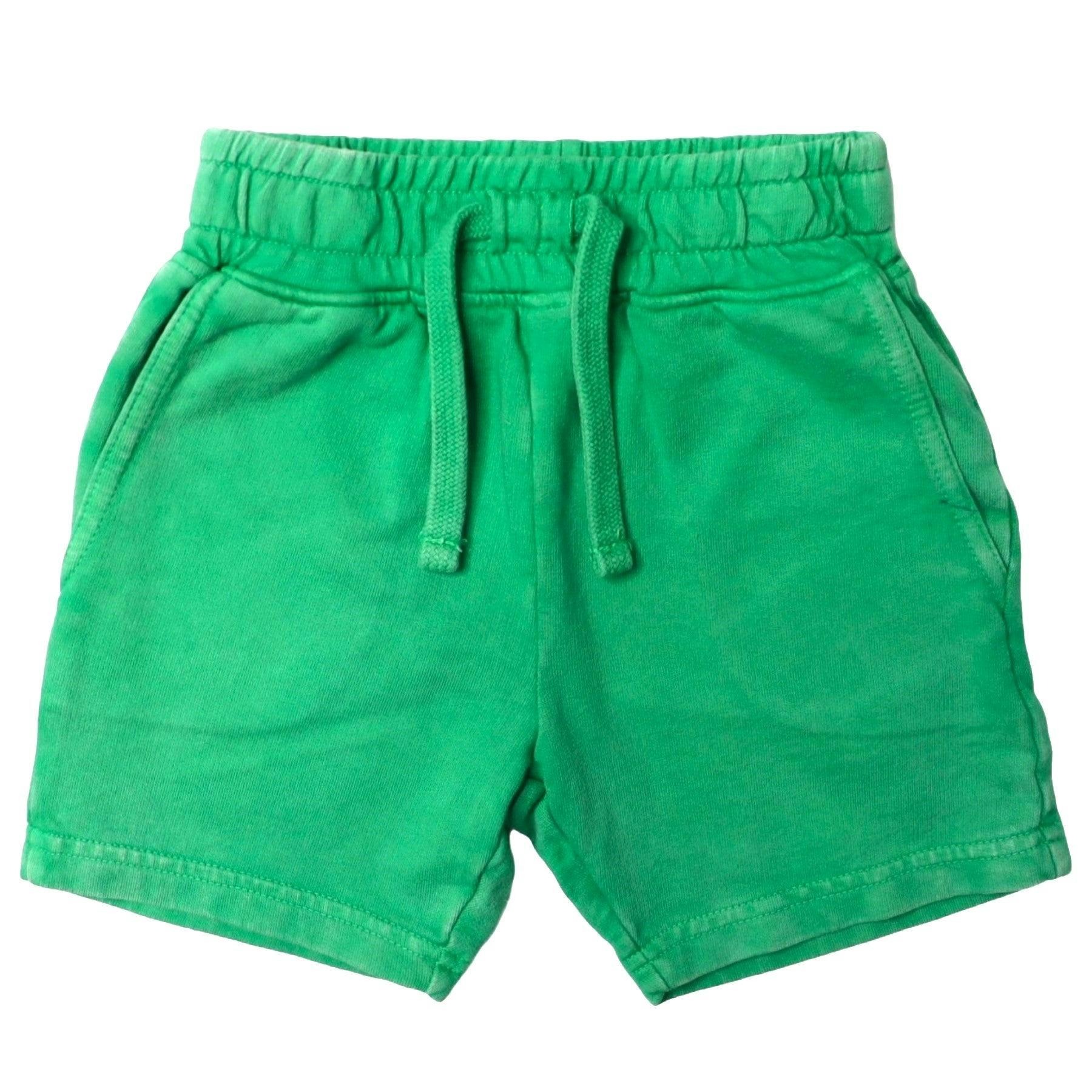 Kids Solid Enzyme Shorts - Bright Green