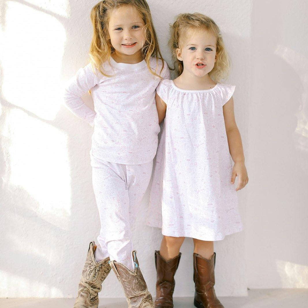 Dallas-Fort Worth Two Piece Kids Pajamas
