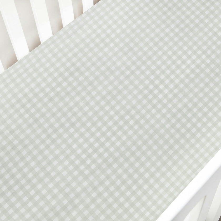 Picnic Gingham Crib Sheet - Green