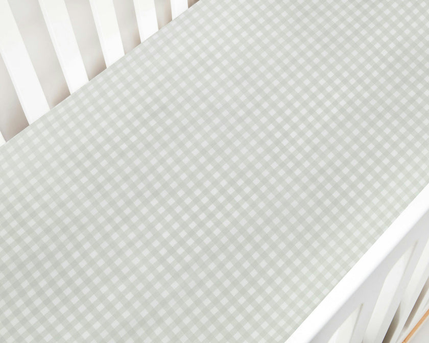 Picnic Gingham Crib Sheet - Green