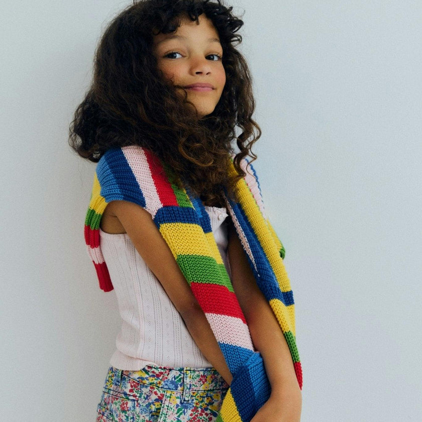 Canela Jumper Tulip Red Multicolor Stripes