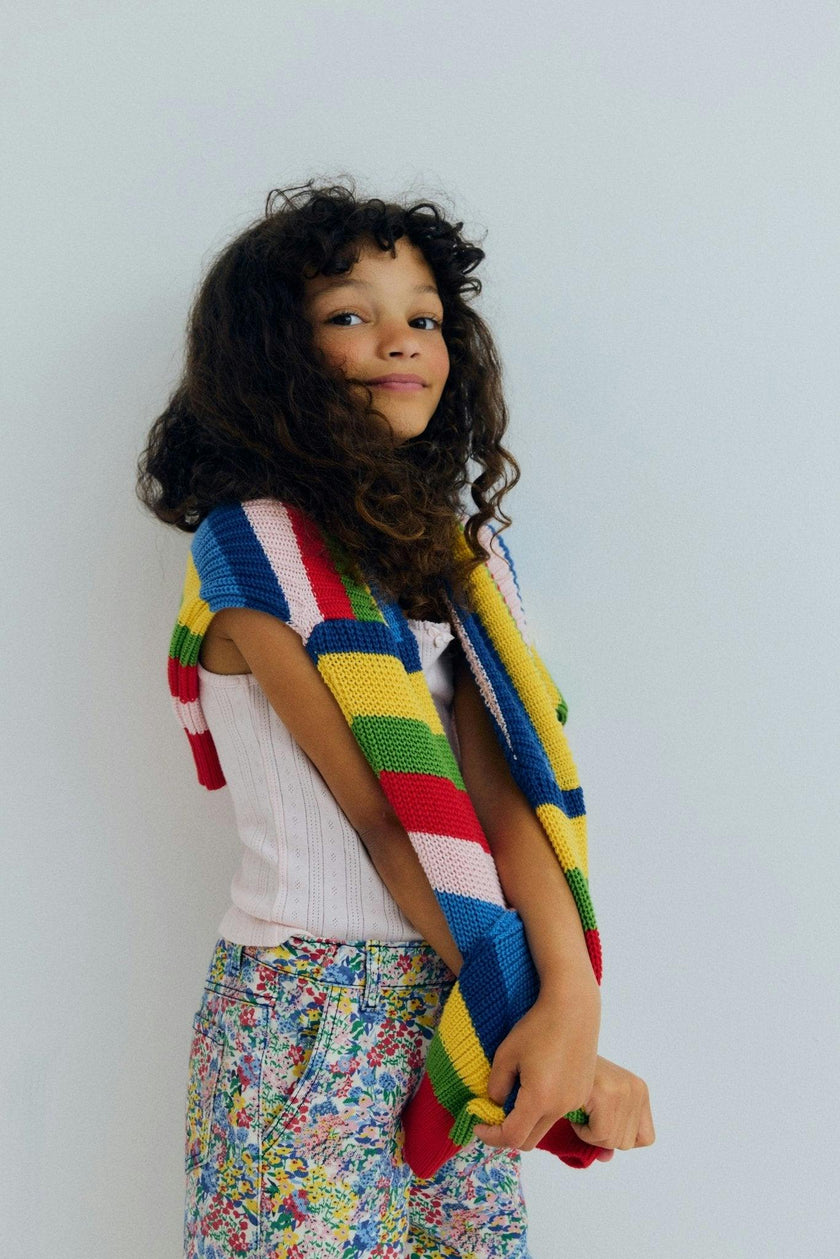 Canela Jumper Tulip Red Multicolor Stripes