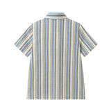 Big Kid Boys Puckered Stripes Buttondown | Blue Stripe