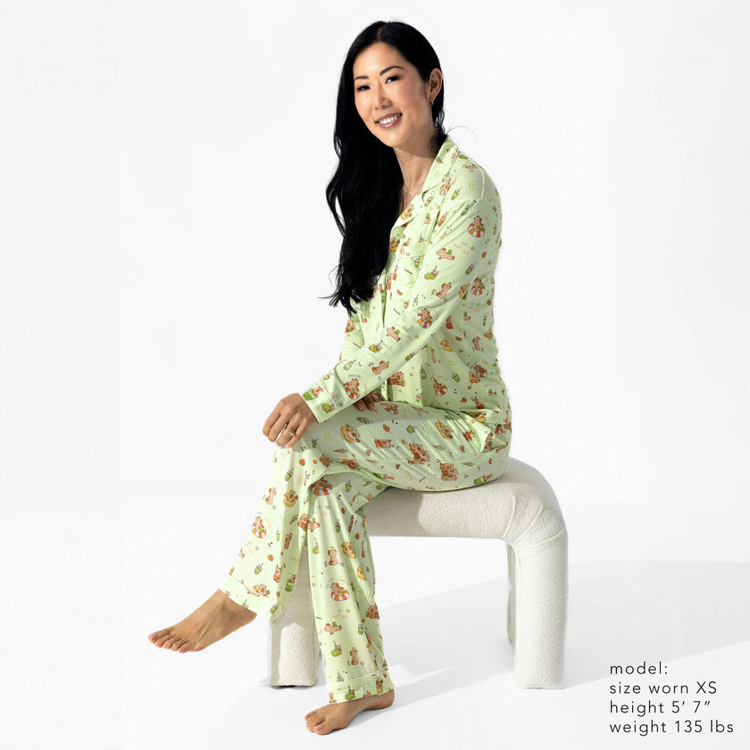 Capybara Boba Bamboo Women's Pajama Set
