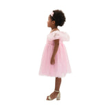 Pink Tulle Dress with Puffed Sleeves