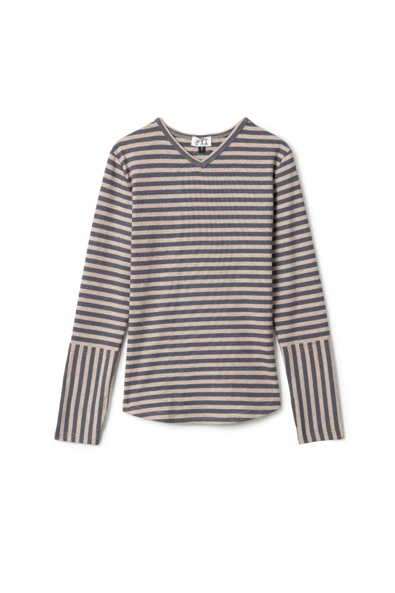 Stripped Vneck Top