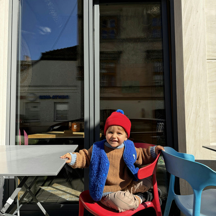 children's merino beanie - cherry pop