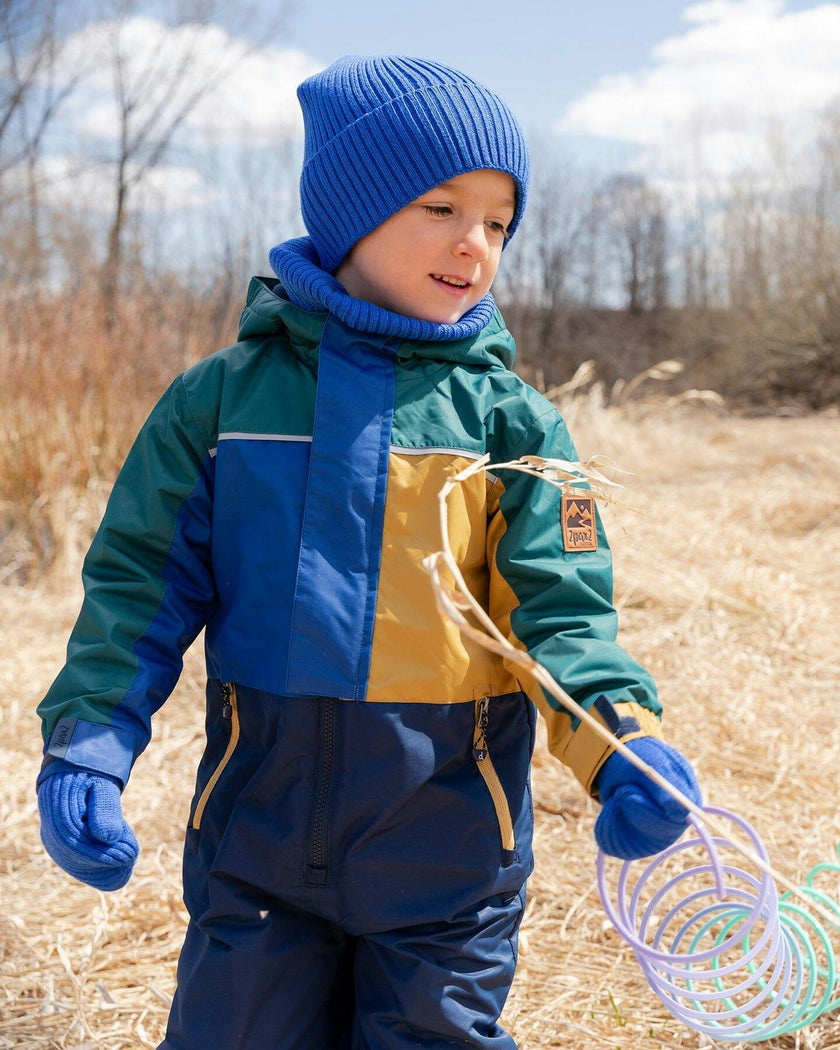 Ribbed Knit Mittens Royal Blue