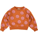Happy Faces Graphic Print Crew Neck Long Sleeve Sweatshirt