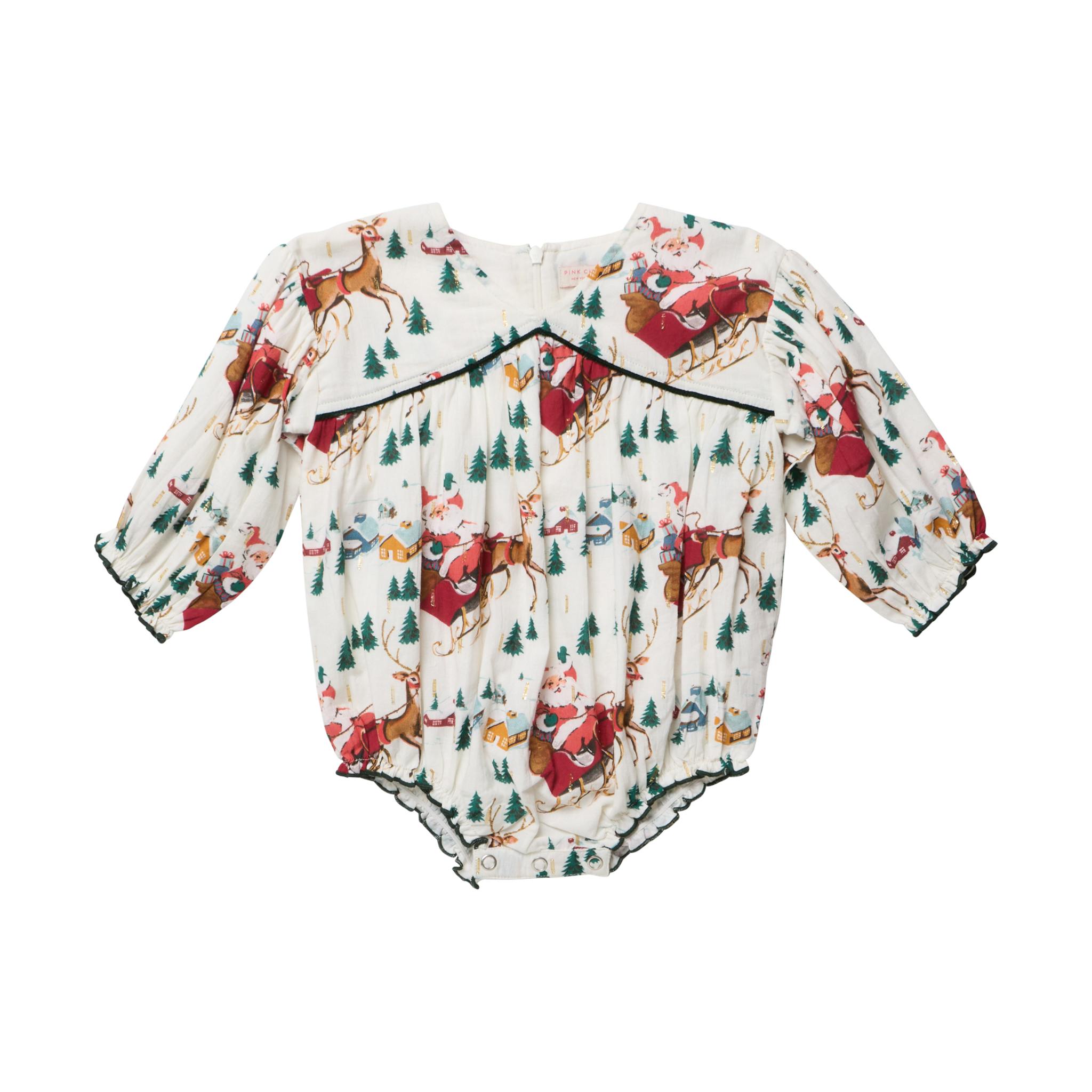 Baby Girls Wynne Bubble - Santa Sleigh