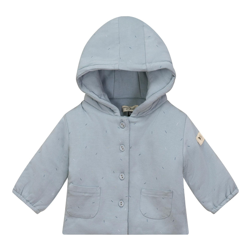Sprinkle Print Puffy Button Front Pockets Jacket