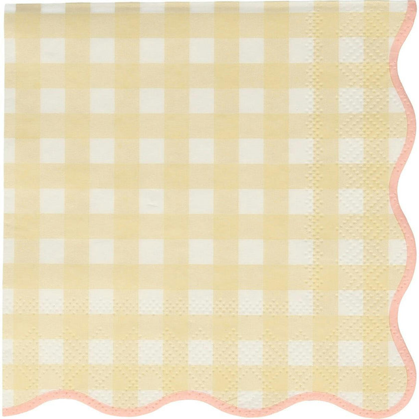 Set of 12 Gingham Small Napkins