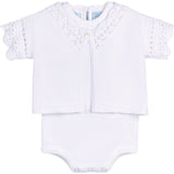 White Crochet Cardigan & Romper Set White