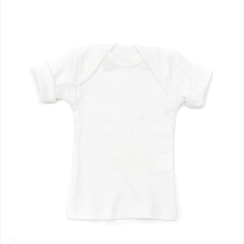 Rib Lap Shoulder Tee Short Sleeve White