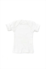Rib Lap Shoulder Tee Short Sleeve White
