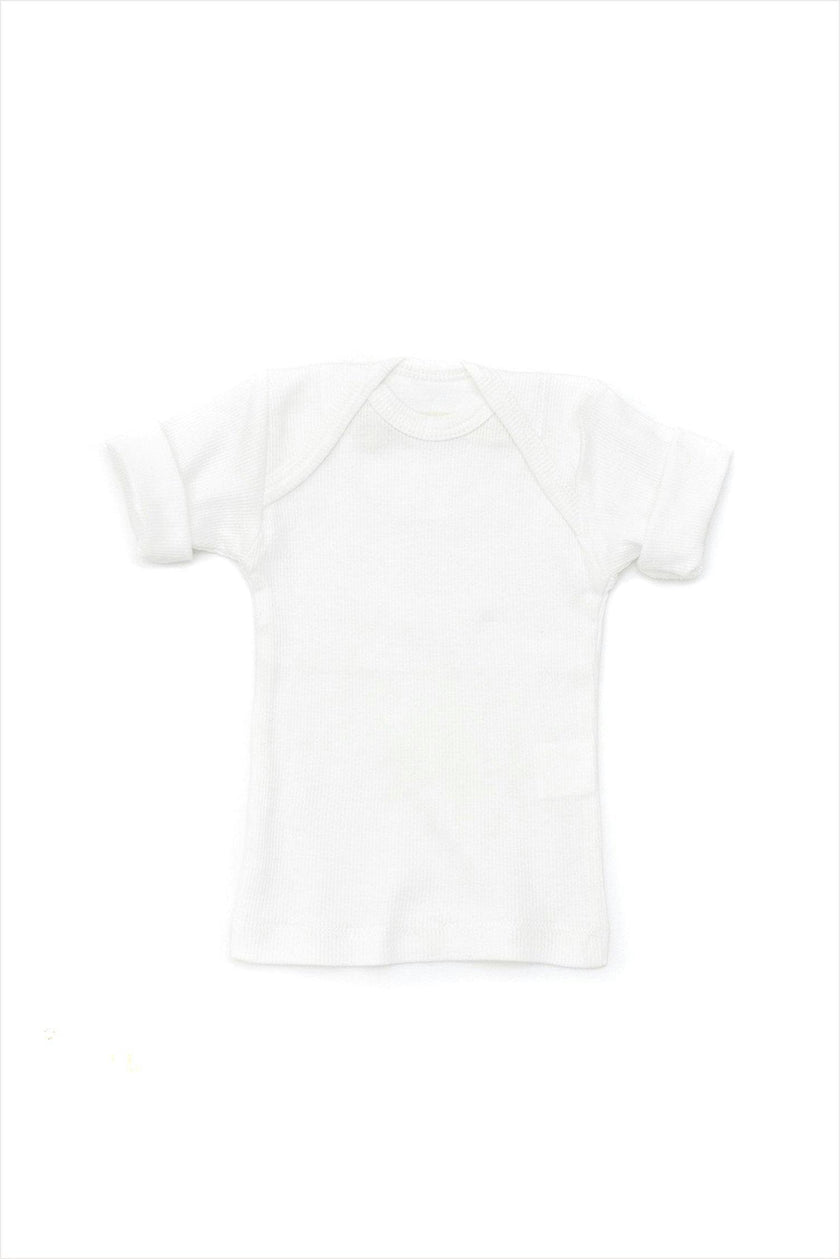 Rib Lap Shoulder Tee Short Sleeve White