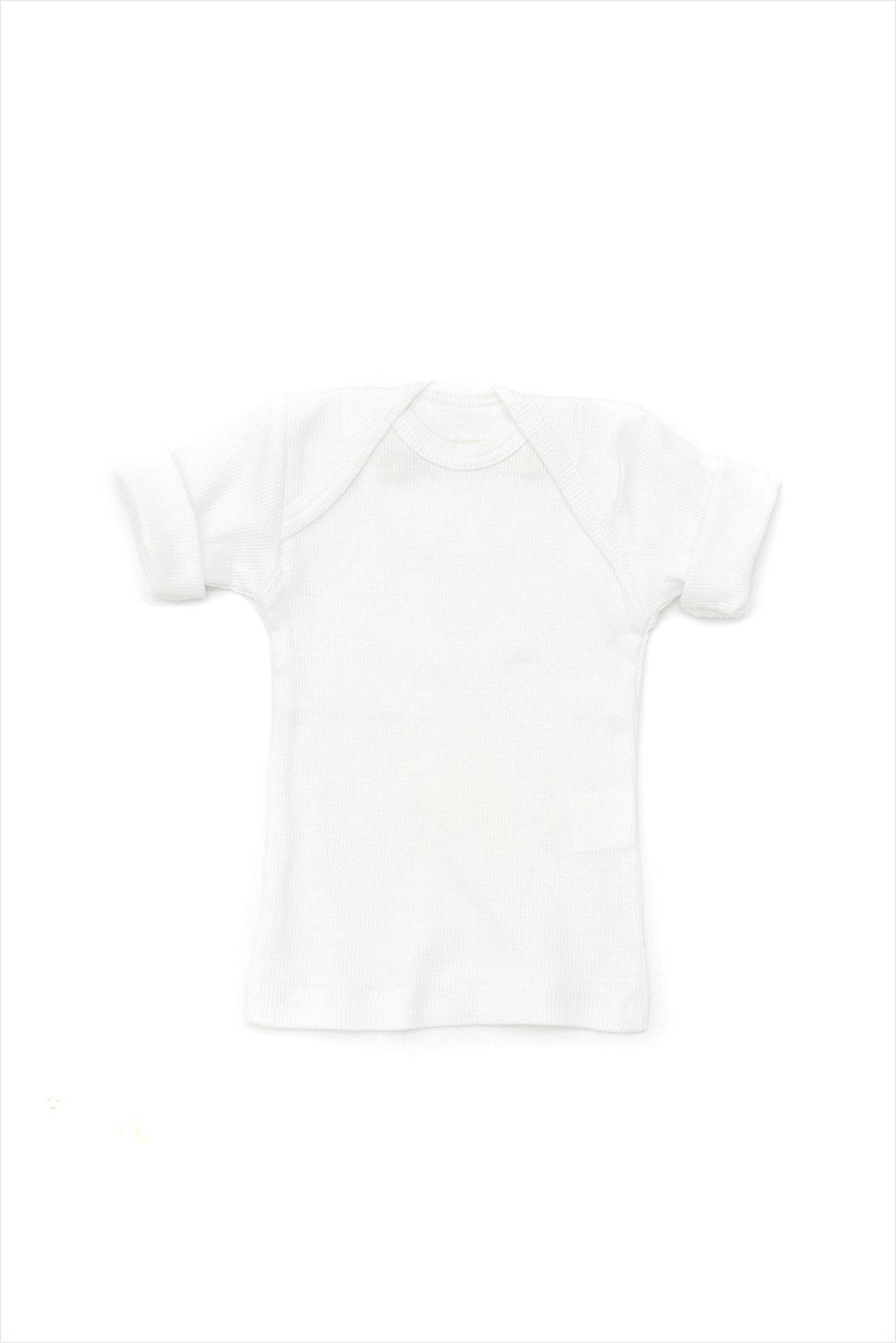 Rib Lap Shoulder Tee Short Sleeve White