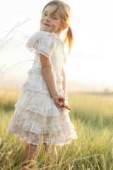 Mini Winnie Dress in Bright White Wispy Wildflower