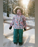 Two Piece Play Snowsuit Pink Vintage Floral Print