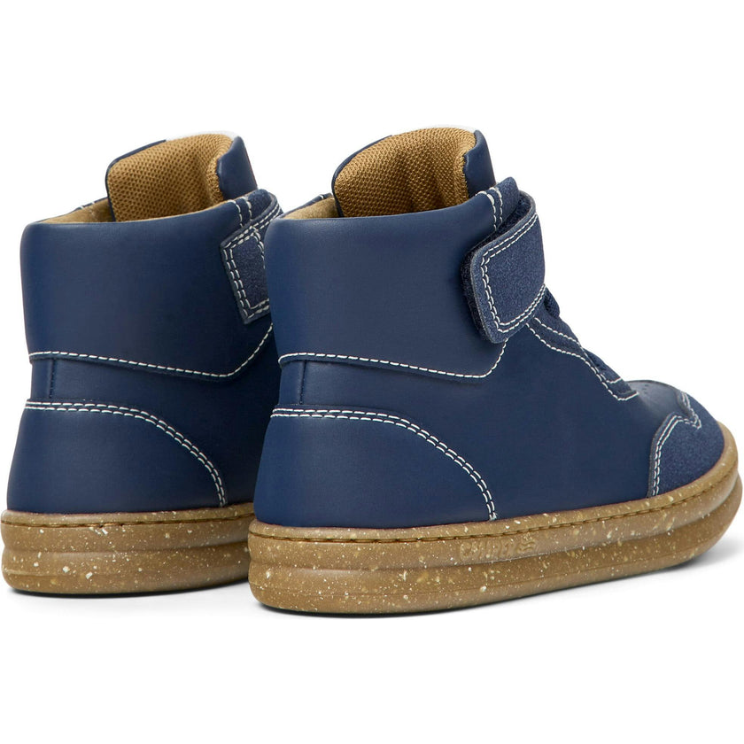 Runner Four Ankle Velcro Closure Leather Sneakers, Blue