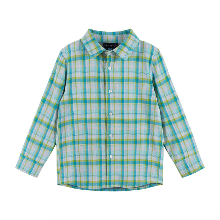Boys 4-Piece Vest Set | Navy & Khaki Plaid
